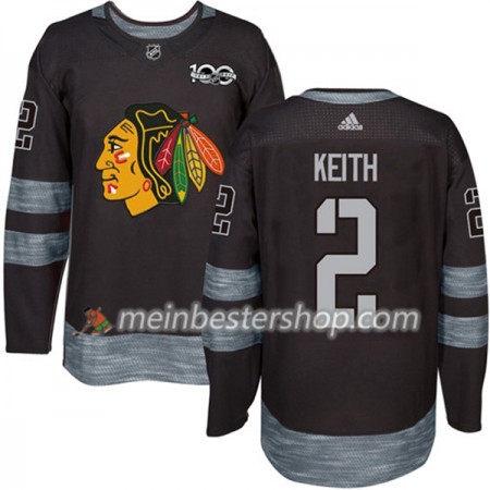 Chicago Blackhawks Duncan Keith 2 1917-2017 100th Anniversary Adidas Schwarz Trikot Authentic - Herren